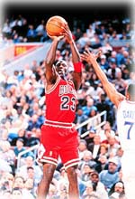 Thumbnail of michael jordan taking a jump shot & link to a larger image